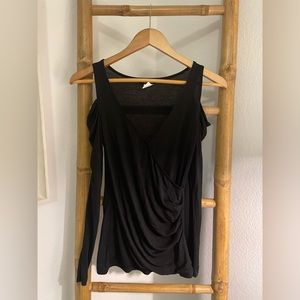 Venus black cold shoulder top